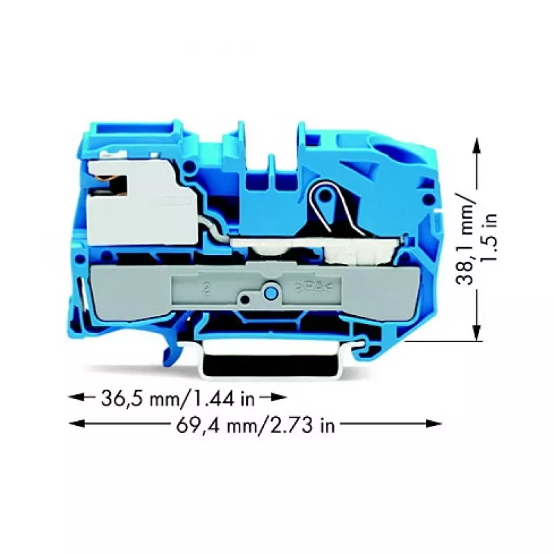 WAGO 2016-7114 1-Leiter-N-Trennklemme, Push-in CAGE CLAMP, Blau