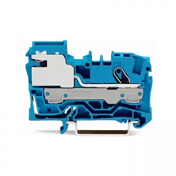 WAGO 2006-7114 1-Leiter-N-Trennklemme, 6 mm², Push-in CAGE CLAMP, Blau