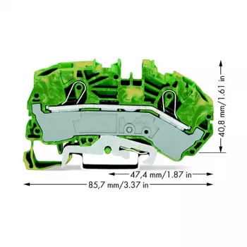 WAGO 2016-7607 2-Leiter-Erdungsklemme, 16 mm²