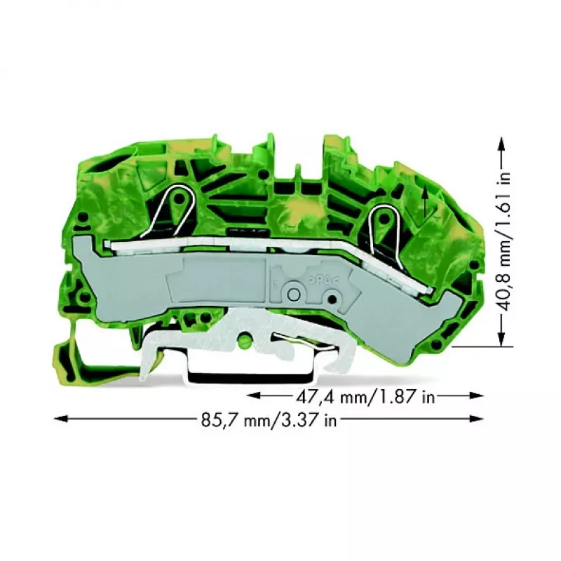 WAGO 2016-7607 2-Leiter-Erdungsklemme, 16 mm²
