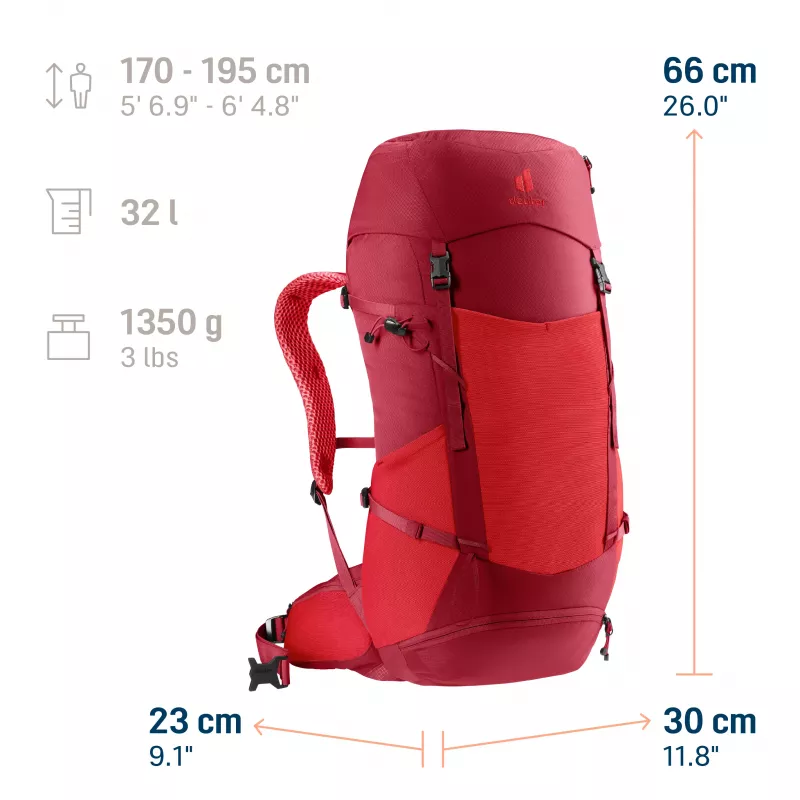 Deuter Futura 32 Hiking Backpack - Cherry/Masala
