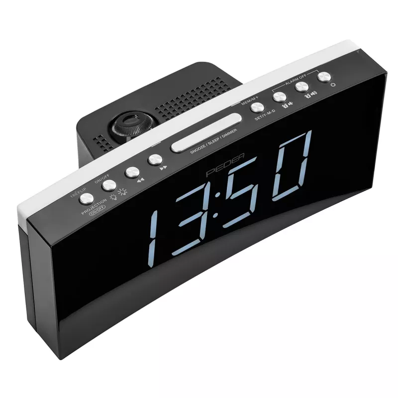 PEDEA FM Radio Wecker / Projektionswecker, Schwarz