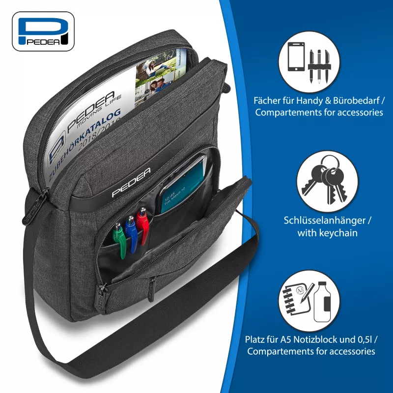 PEDEA Tablet Umhängetasche URBAN compact 25,8 cm (10,2 inch), Grau