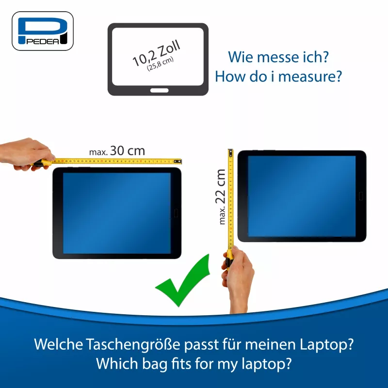 PEDEA Tablet Umhängetasche URBAN compact 25,8 cm (10,2 inch), Grau