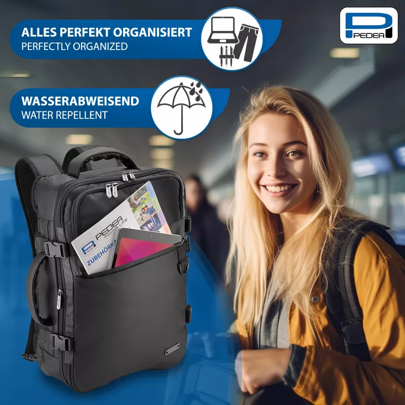 PEDEA Clutch Notebook Rucksack 15,6 inch (39,6 cm) - Schwarz