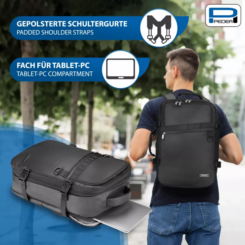 PEDEA Clutch Notebook Rucksack 15,6 inch (39,6 cm) - Schwarz