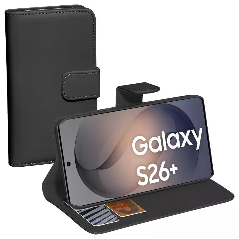 PEDEA Book Cover Classic für Samsung Galaxy S26 Plus, Schwarz