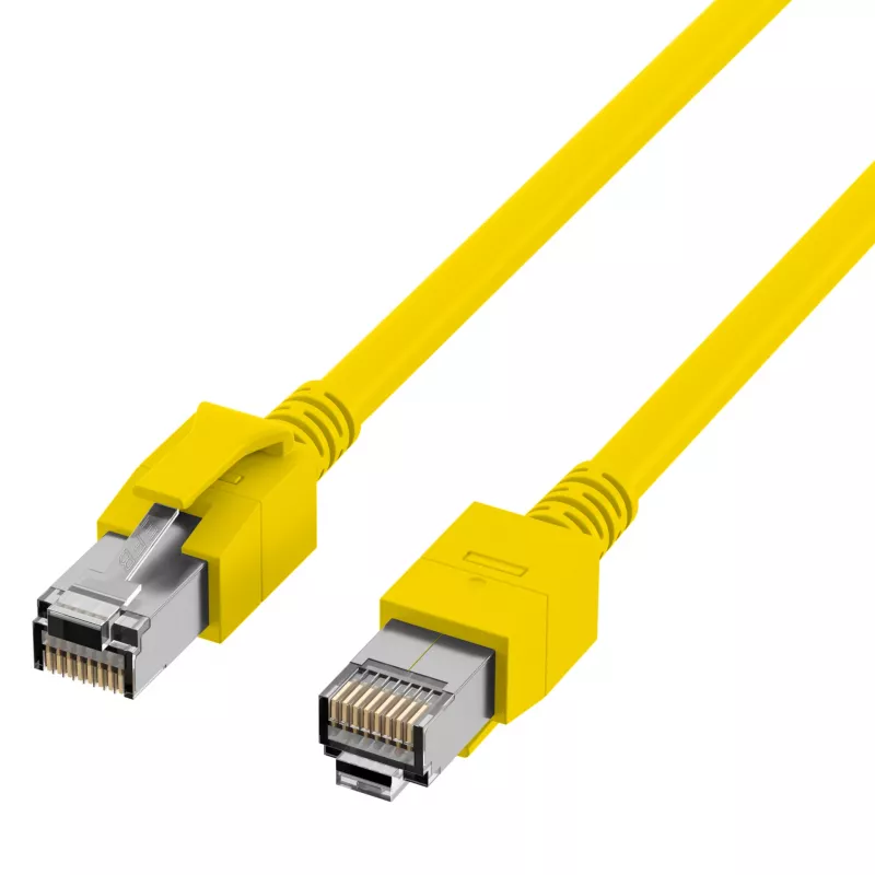 EFB Elektronik DCK1001GE.0,5 LED Patchkabel RJ45 Cat.6A S/FTP FRNC, gelb