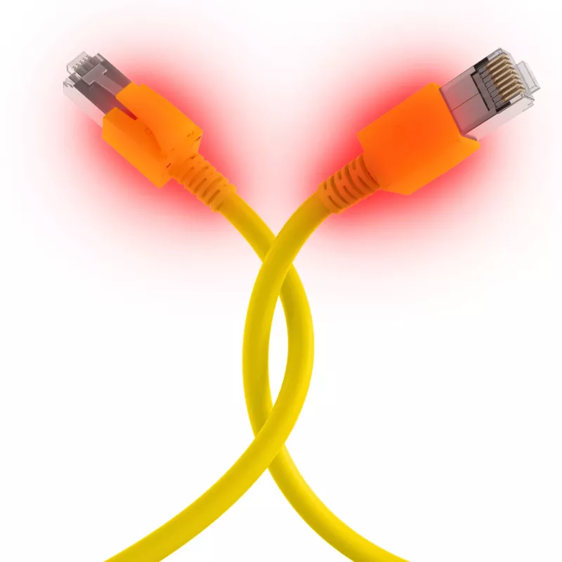 EFB Elektronik DCK1001GE.0,5 LED Patchkabel RJ45 Cat.6A S/FTP FRNC, gelb