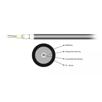 EFB Elektronik A-DQ(ZN)B2Y 8E 9/125µm G.657.A1 PE Outdoor Fiber Optic Cable Black