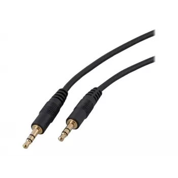 EFB Audiokabel 3,5 mm Stereo-Klinke Stecker zu Stecker, 2 m, Schwarz