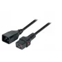 EFB-Elektronik IEC Lock Power Extension Cable C20 auf C19, 3,0 m, Schwarz