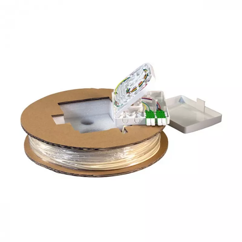 EFB Elektronik FTTX Compact Box, vormontiert, 2xLC/APC Duplex, G.657.A2, 60m