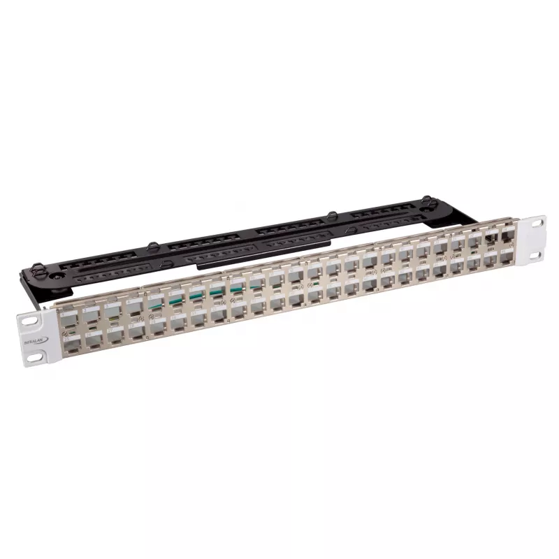 EFB Elektronik 19-Zoll 24-Port 1U Leer-Patchpanel für Keystone-Module, RAL7035 (Hellgrau)
