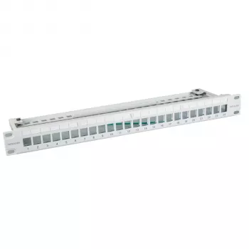 EFB Elektronik 19-Zoll 24-Port 1U Verteilerpanel für Keystone-Module, Tiefschwarz (RAL 9005)