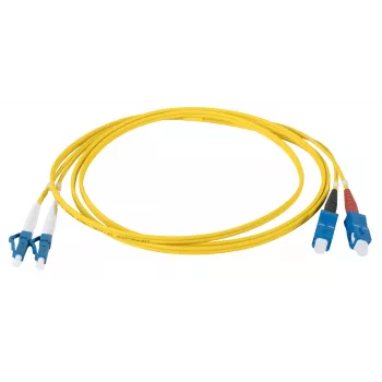 EFB Elektronik IPL-DR-LCUSCU-2-0100 1 m OS2 LC/SC Duplex Single-mode Fiber Optic Patch Cable LSZH Yellow