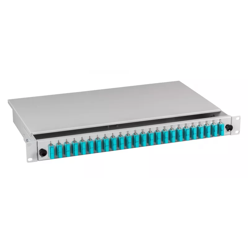 EFB Electronics Extendable Splice Box SC 24 Pigtails Offset 12 Couplings OM3