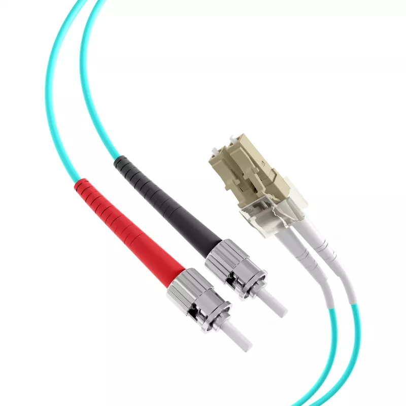 EFB Elektronik O0313.35 Glasfaser-Patchkabel, OM3, 35 m, LC-ST, Duplex, LSZH, Aqua