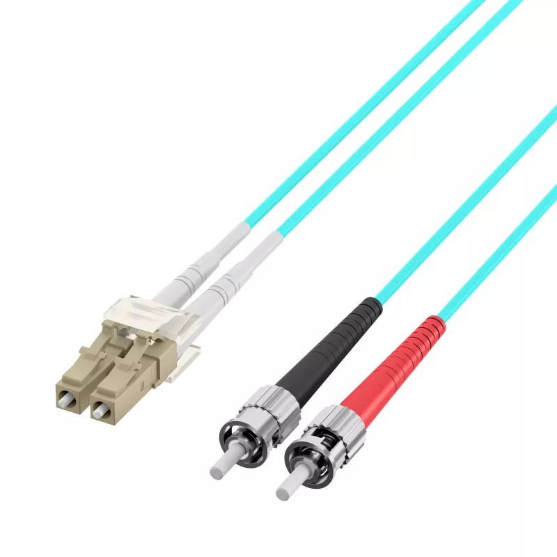 EFB Elektronik O0313.35 Glasfaser-Patchkabel, OM3, 35 m, LC-ST, Duplex, LSZH, Aqua