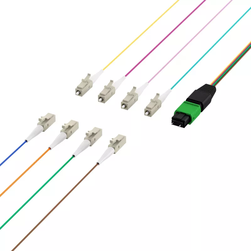 EFB MTP-M/LC 8-Faser Matrix Fanout-Kabel OS2 LSZH Gelb 0,4m