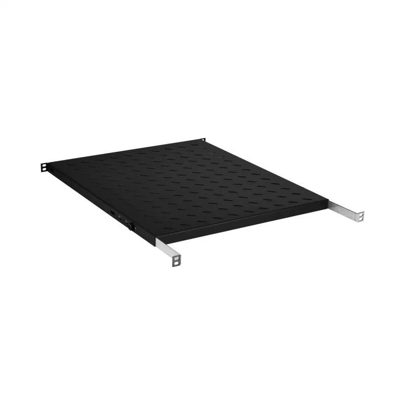 EFB Electronics 19 inch 0.5U Fixed Shelf, Adjustable Depth 550-650 mm, Load Capacity 70 kg, RAL 9005 Jet Black