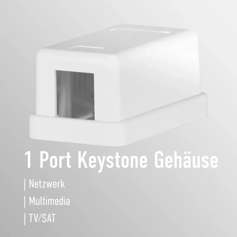 EFB Electronics Keystone Anschlussdose, 1 Port, Aufputz, Reinweiß, leeres Gehäuse