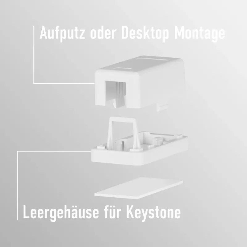 EFB Electronics Keystone Anschlussdose, 1 Port, Aufputz, Reinweiß, leeres Gehäuse