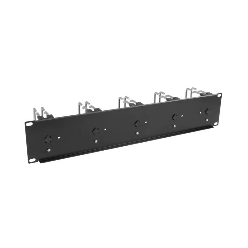 EFB 19 inch 2U Kabelmanagement-Panel mit 5 x Metall-Doppelhalterungen 75 mm RAL9005 (699983TS.1)