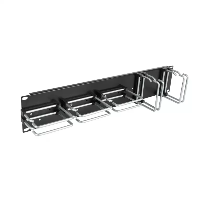 EFB 19 inch 2U Kabelmanagement-Panel mit 5 x Metall-Doppelhalterungen 75 mm RAL9005 (699983TS.1)