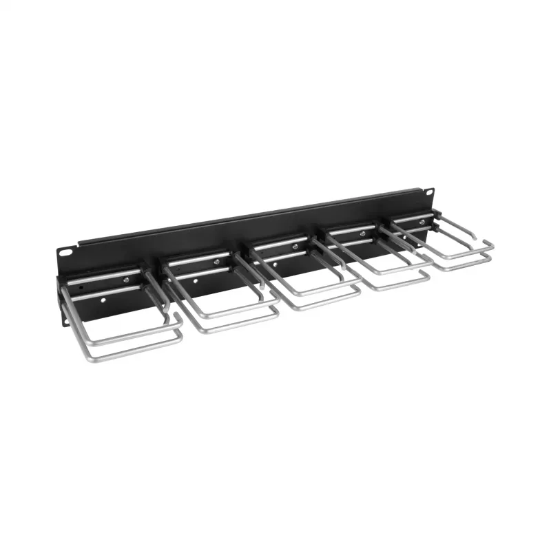 EFB 19 inch 2U Cable Management Panel, 5 x Double Metal Brackets 110 mm, Front Panel RAL9005 (699983TS.2)