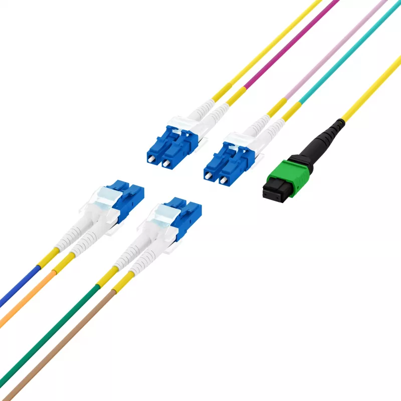 EFB ELEKTRONIK MPO-PLUS/APC(F)-LC Trunk Cable OS2 8 Fibers Type B LSZH Yellow 3m