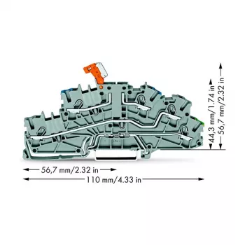 WAGO 2003-6641 Installationsklemme mit schwenkbarer Trennlasche