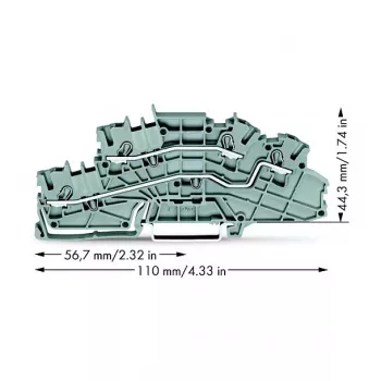 WAGO 2003-6642 Durchgangsklemme, TOPJOB® S, 2-Leiter, 4 mm², grau, 800 V, 24 A