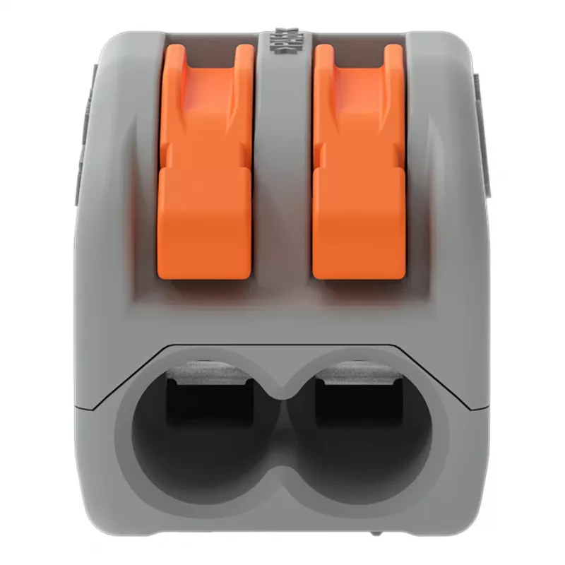 WAGO 222-412 2-Leiter Verbindungsklemme, grau/transparent, 32A, 400V