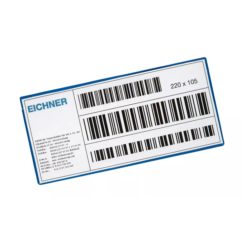 Eichner Beschriftungstaschen, blau, 22,0 x 10,5 cm, 10 Stück