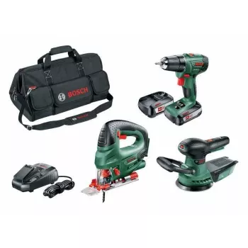 BOSCH PSR 1800 Li-2 + PST 18 Li + AdvancedOrbit 18 Akku-Werkzeugset 18 V, 2 Akkus (06039A310W)