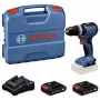 BOSCH Professional GSB 18V-52 Akku-Schlagbohrschrauber Set mit 2 Akkus 2,0 Ah, L-Case