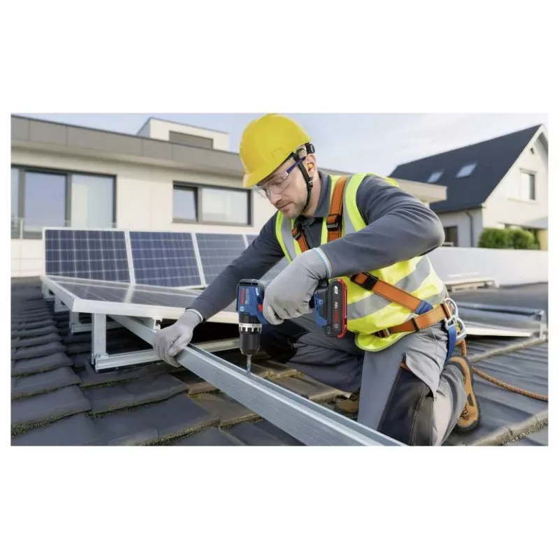 BOSCH Professional GSB 18V-52 Akku-Schlagbohrschrauber Set mit 2 Akkus 2,0 Ah, L-Case
