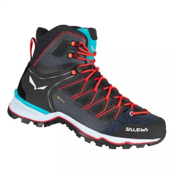 Salewa Mtn Trainer Lite Mid Damen-Wanderschuhe Blue Fog / Fluo Coral