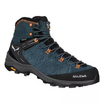 SALEWA Alp Trainer 2 Mid GTX Hiking Boots - Dark Denim / Fluo Orange - UK 9 (EU 43)
