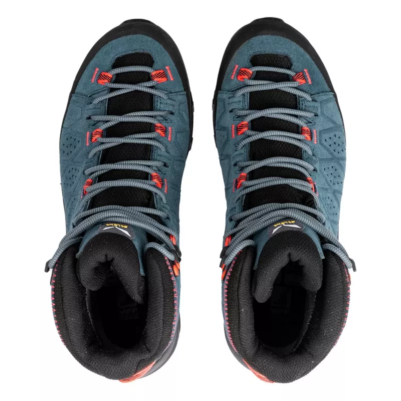 SALEWA Alp Trainer 2 Mid GTX Damen-Wanderstiefel - Java Blue/Fluo Coral - UK 5 (EU 38)