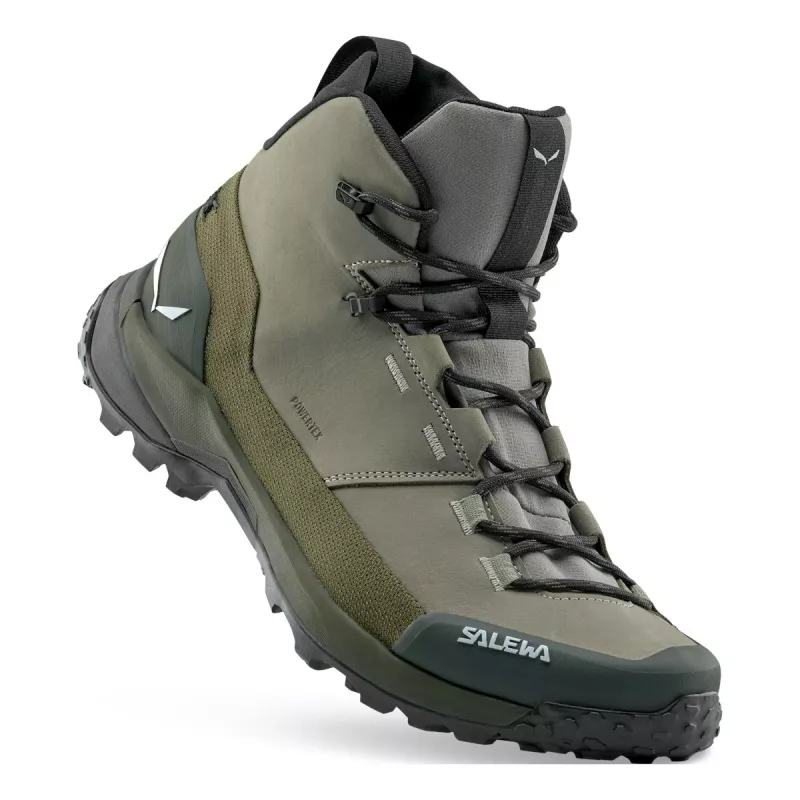 SALEWA Puez Leather Mid PTX Trekking Shoes - Shadow/Dark Olive