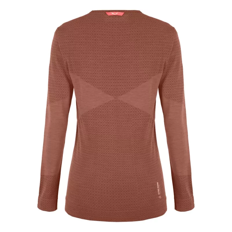 Salewa Zebru Medium Warm AMR L/S Tee Damen Thermounterhemd - Etruskischrot, XS