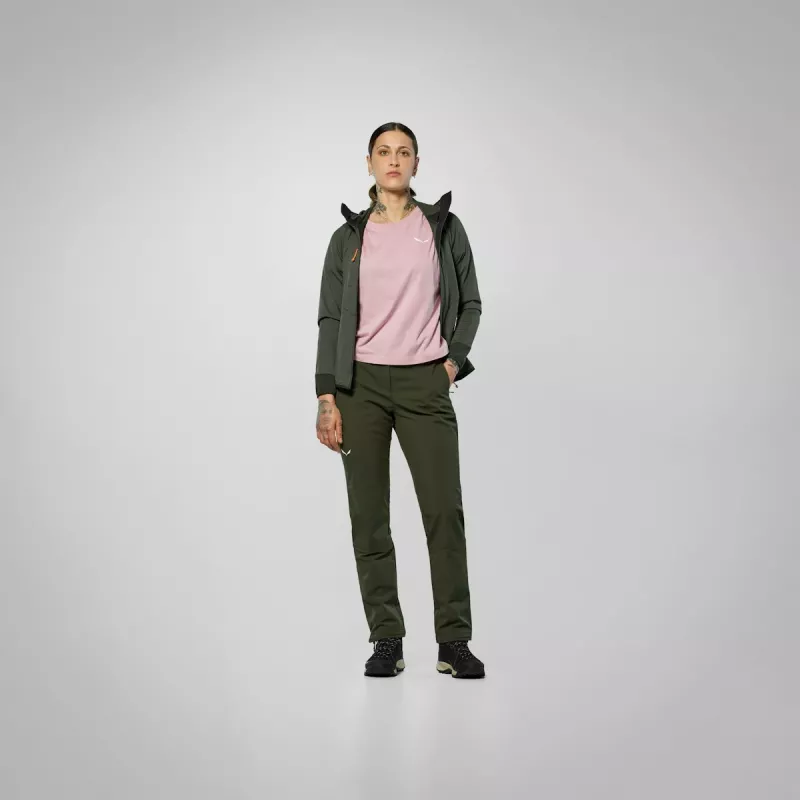 Salewa Puez Dolomia 2 Pants Damen Softshellhose - Dark Olive, Größe S