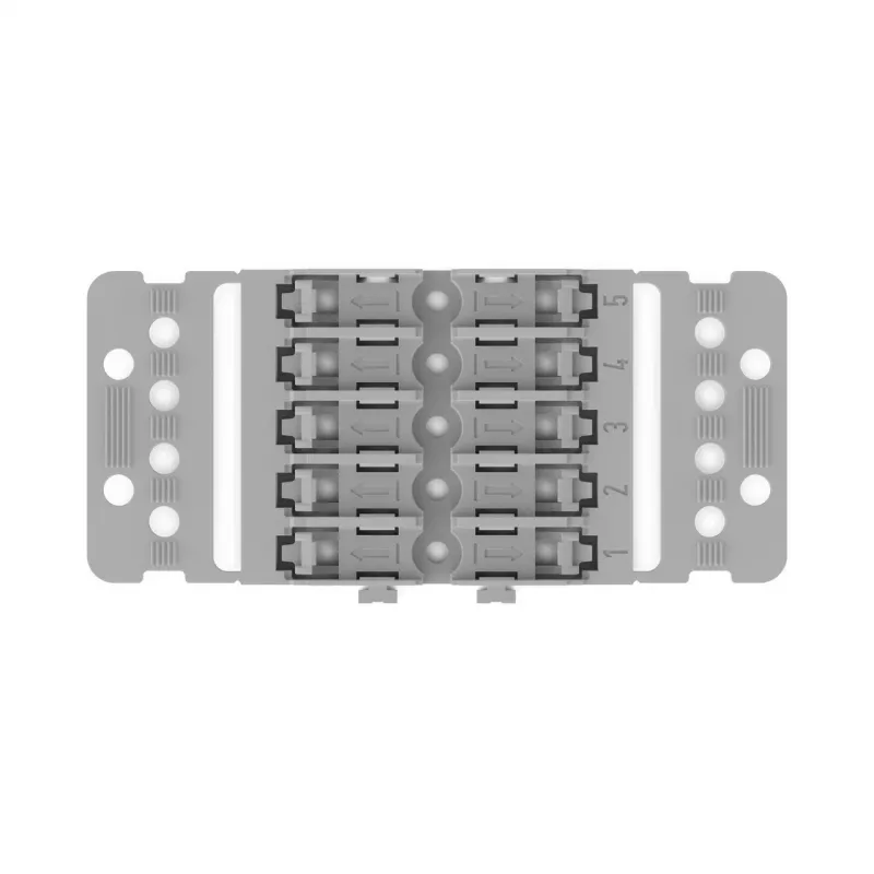 WAGO 221-2505 Montageträger mit Zugentlastung, 5-fach, grau
