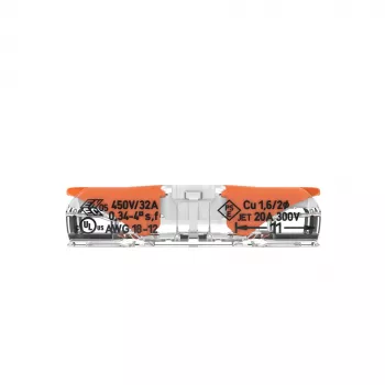 WAGO 221-2401 Inline-Spleißverbinder, 2-Leiter, 0,2-4 mm², 600 Stück, transparent/orange