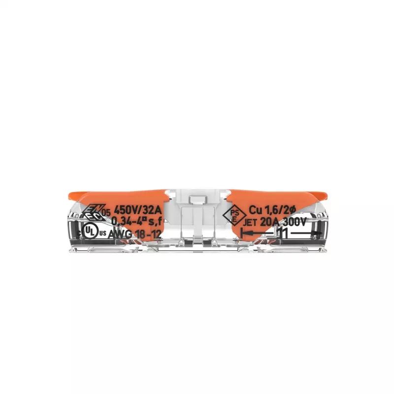 WAGO 221-2401 Inline-Spleißverbinder, 2-Leiter, 0,2-4 mm², 600 Stück, transparent/orange