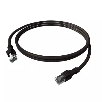 EasyLan saCon EasyLan DualBoot Patchkabel S/FTP Schwarz 0,50m Cat.6A - EasyLan DualBoot PushPull IP20 Patchkabel - Cat.6A (Klasse EA)