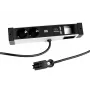 Bachmann DESK Rail Steckdosenleiste mit 2 Schuko-Steckdosen und 2 USB-Ladeanschlüssen, 2m Kabel, Silber/Schwarz