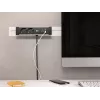 Bachmann DESK Rail Steckdosenleiste mit 2 Schuko-Steckdosen und 2 USB-Ladeanschlüssen, 2m Kabel, Silber/Schwarz